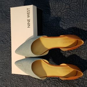 Nine West Size 10 Starship Denim Flats